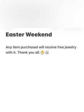 Free Jewelry With Every Purchase This Weekend.